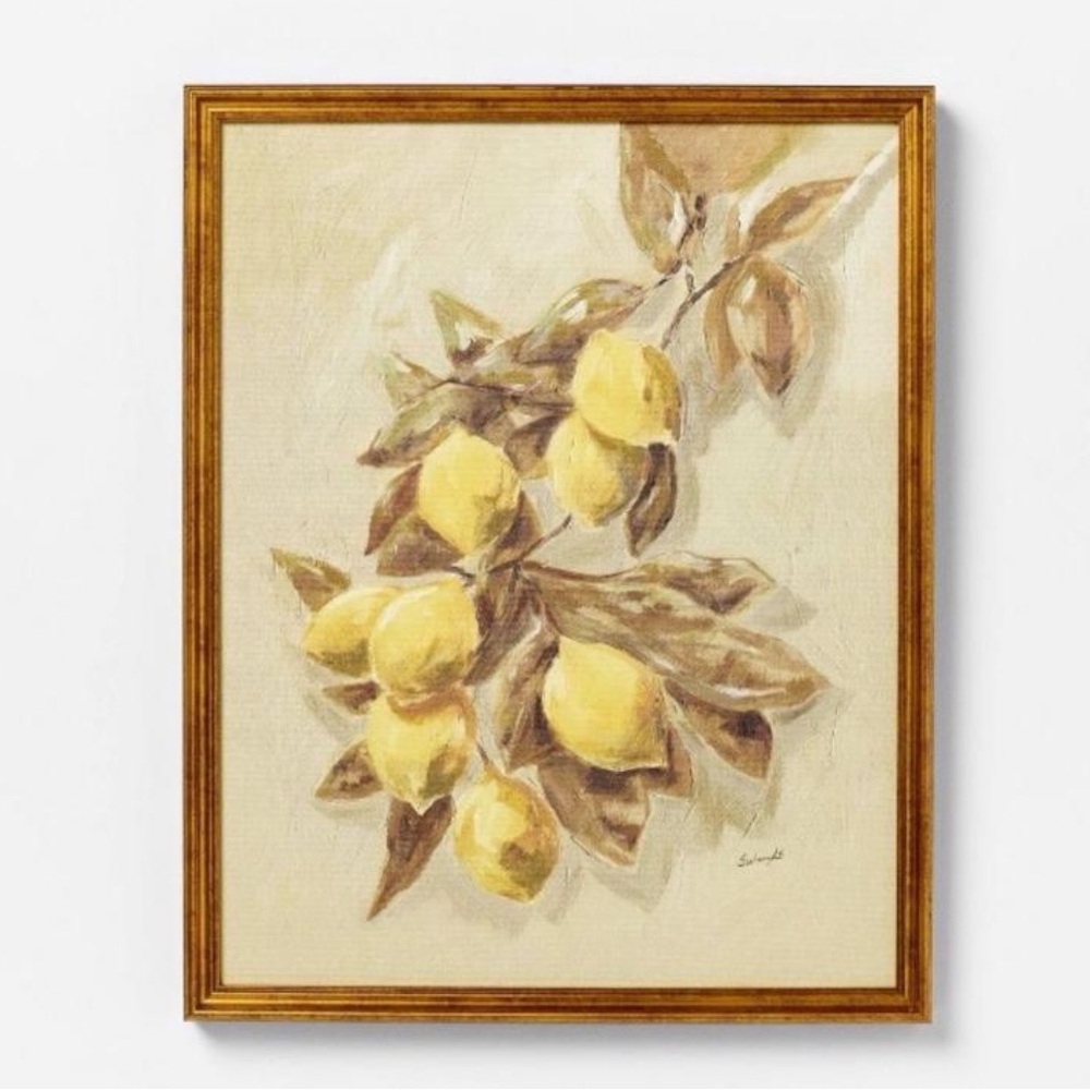 Threshold designed with Studio McGee 16"'x20" Lemons Vintage Framed Wall Art new